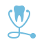 Animated tooth with stethescope icon